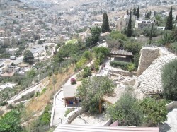 Looking down at Nehemiah's Wall
